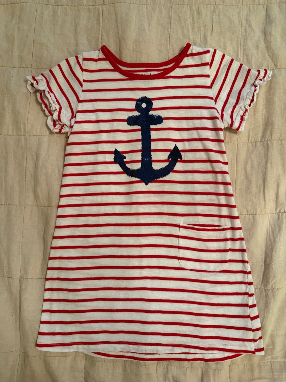 HATLEY Girls' size 10 Striped Anchor Dress